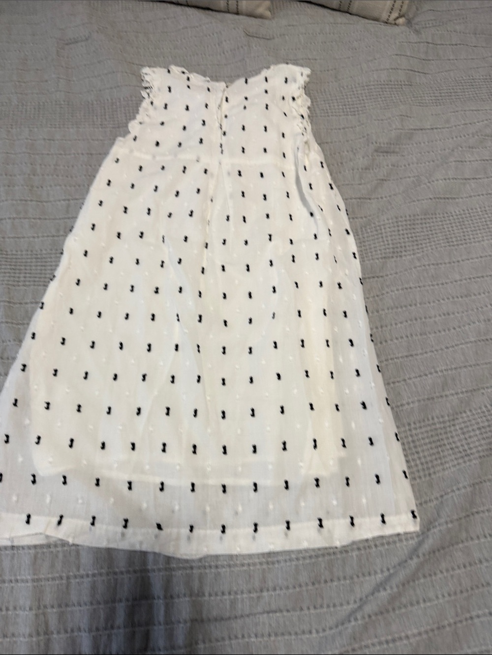 White Sleeveless Polka Dot Detail Women’s Dress - Picture 4 of 6